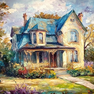 Ritratto di casa dipinto a mano, pittura di casa da foto, pittura di casa personalizzata, regalo di chiusura per agente immobiliare, regalo di ritratto di casa personalizzato