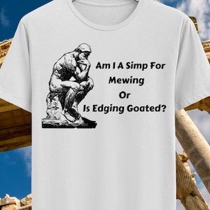 Am I a Simp For Mewing Ironic Tee Tiktok Brainrot T-shirt Weirdcore Antimeme Shitpost Shirts
