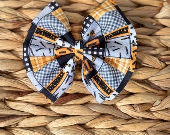 Tool Print Bow: Bow, Headwrap, Stretchy fabric, Nylon, Clip, Hairtie, Bowtie, Sailor, Headband