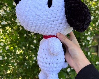 あみぐるみ　ぬいぐるみ　ウッドストック　スヌーピー かぎ針編みのスヌーピーとウッドストックのぬいぐるみ