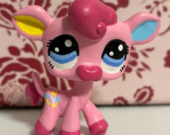 Vaca Pinkie Pie de Littlest Pet Shop pintada a mano