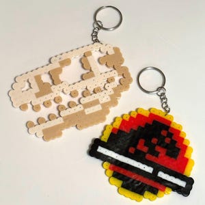 Dinosaur Perler Bead Keychain