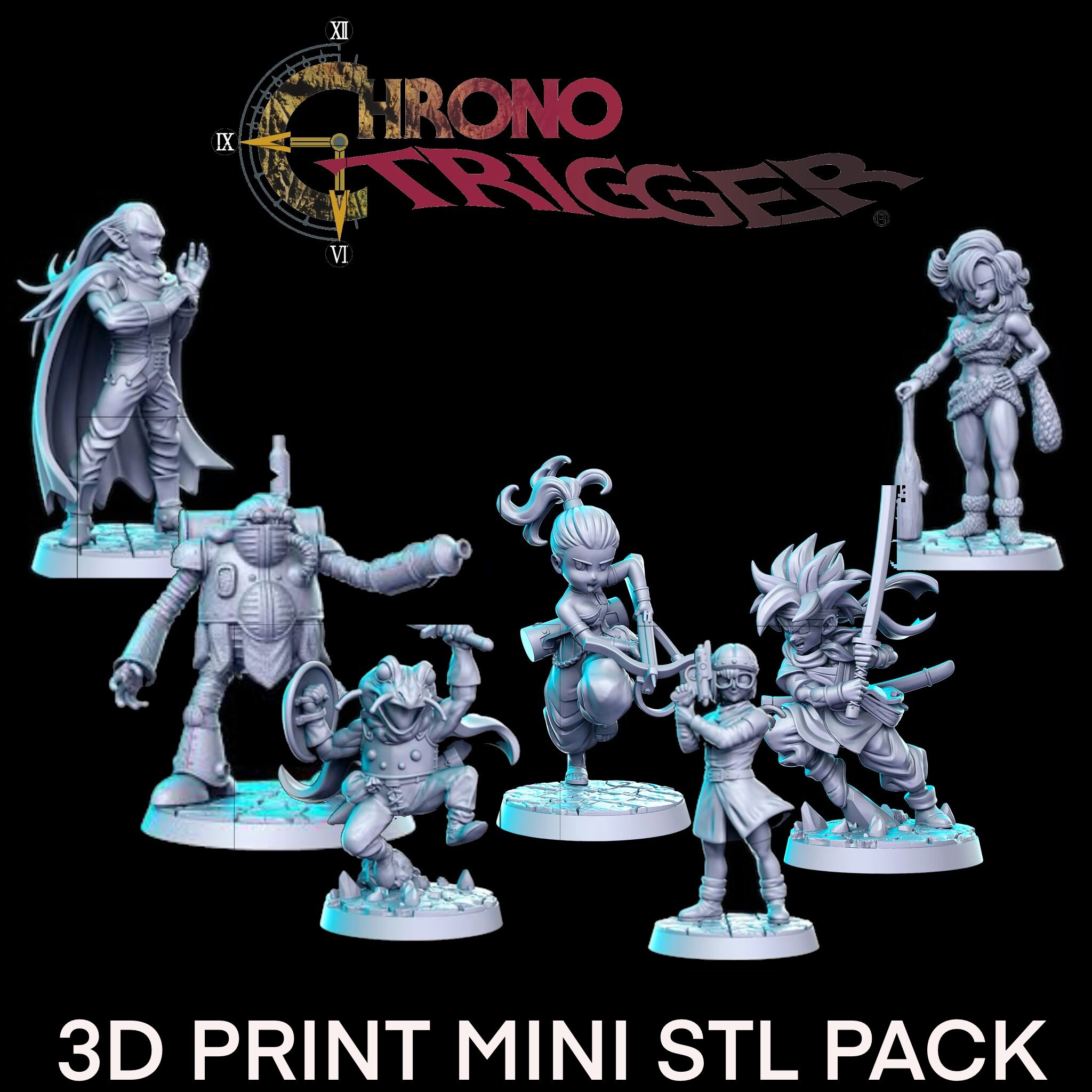 Chrono Trigger 3D Print Miniature Stl Pack Dungeons &amp; Dragons INSTANT ...