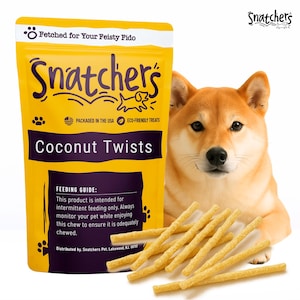All Natural Coconut Twist Dog Chews – Rawhide Free Light Chew Sticks for Small & Medium Dogs, Healthy Dental Treats with Coconut