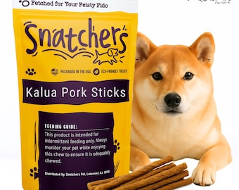 Kalua Pork Sticks dla psów – naturalne przysmaki do żucia bez skóry wołowej, przekąska bogata w białko o długim terminie przydatności dla małych, średnich i dużych psów