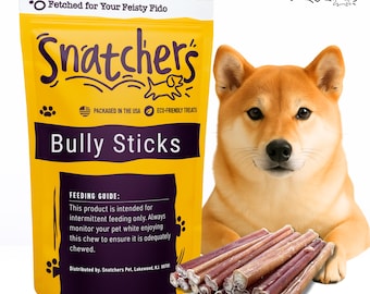 JUMBO Bully Sticks for Dogs – Natural Long Lasting Beef Chew | High Protein, Odor Free, Grain Free Dog Treat for Small & Large Breeds