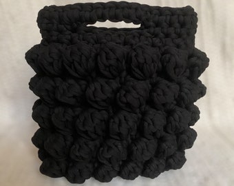 Bolso - bolso de crochet - bolso negro - bolso hecho a mano