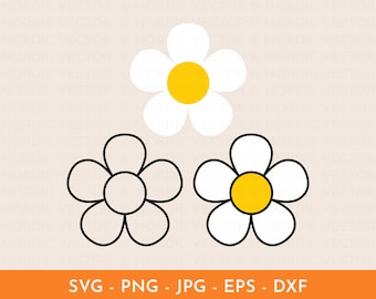 Daisy SVG, Daisy Flower Svg, Retro Daisy Png, Zomer Svg, Lente Svg, Daisy Clipart, Cut File voor Cricut, Silhouet, Sublimatie Design