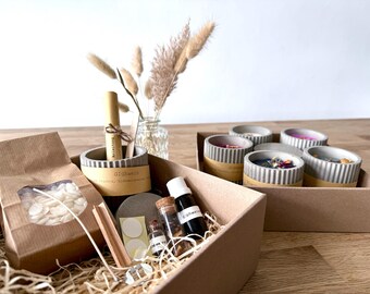 DIY Box Dein Kerzenset zum Kerzen selber machen, verschiedene Düfte, Farben & Dochte, inkl. Gefäß Geburtstag Geschenk, Ostern, Muttertag