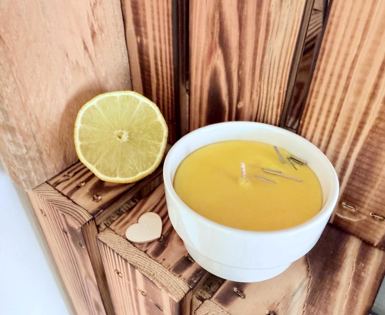 Gute Laune - Citronella Kerze - Mückenkerze - Zitrone - Grillen Geschenk, Deko - Dankeschön - Stimmungskerze - gute Laune, Ostern, Muttertag 2