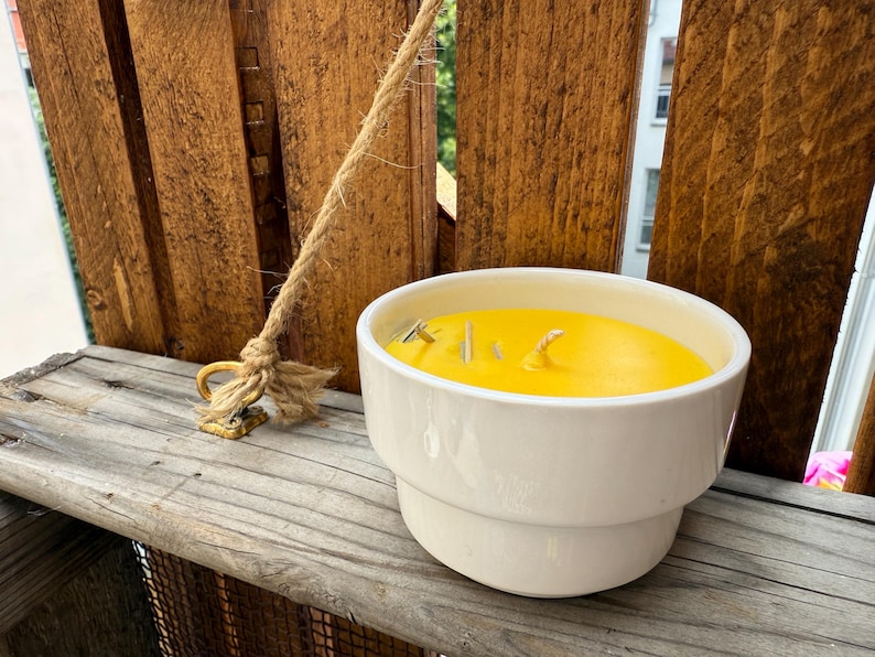 Gute Laune - Citronella Kerze - Mückenkerze - Zitrone - Grillen Geschenk, Deko - Dankeschön - Stimmungskerze - gute Laune, Ostern, Muttertag bild 8
