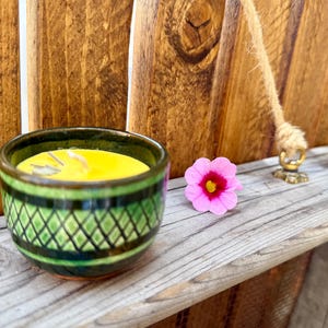 Gute Laune - Citronella Kerze - Mückenkerze - Zitrone - Grillen Geschenk, Deko - Dankeschön - Stimmungskerze - gute Laune, Ostern, Muttertag bild 3