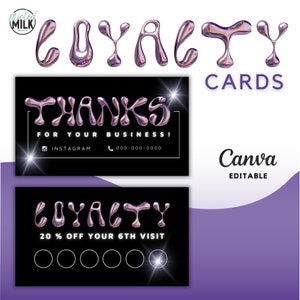 DIY-klantenkaart | Bewerkbare canva-sjabloon: schattige logo-brandingset, aanpasbare beloningskaart, vloeibare tekst, Nail Tech, Lash Tech, haarstylist