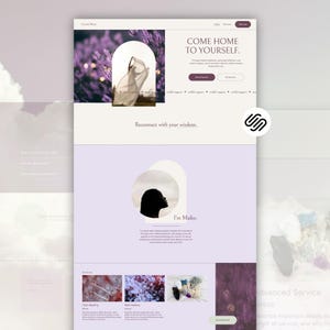 Mini modelo Squarespace 7.1 para leitores de tarô, praticantes espirituais, terapeutas, Squarespace 7.1, site Squarespace Premium