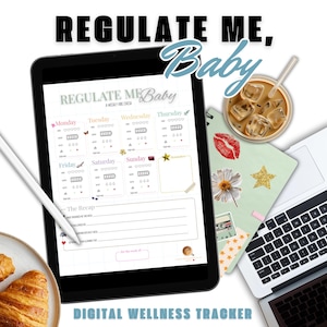 Regulate Me Baby – Weekly Mood, Habit & Energy Tracker | Digital Printable PDF for iPad, Goodnotes, Notability | Self-Care Planner
