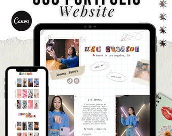 UGC Website Template, Ugc Portfolio Template, Ugc Canva Template, Ugc Website Canva, Canva Website Template for Ugc Creator, Ugc Template