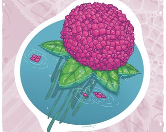 Jellyfish Flower Stickers: Whimsical Ocean Art