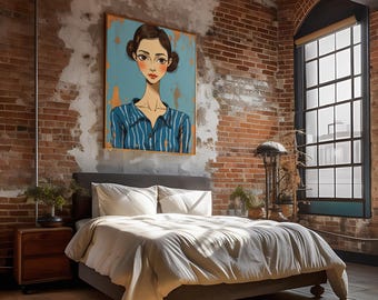 Wall Print Digital Download, Contemporary Art, Printable Wall Art, Modern Art, Poster, Boho Wall Art, Woman Painting, Scandinavian Art