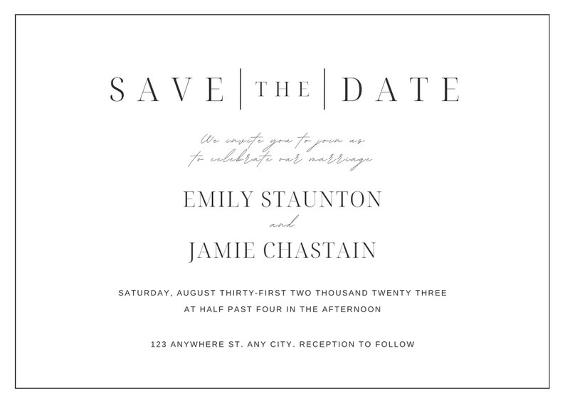 Wedding Invitation Template Save the date zdjęcie 4