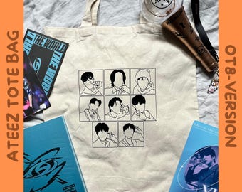 Ateez  Tote Bag OT8 inspiriert – Selfie Members Design | Kpop Tasche | Fanartikel | Kpop tote Bag
