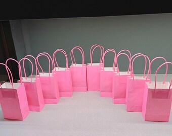 Pink Mini Gift Bags: Party Favor Bags, Set of 10 Size Small
