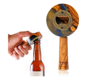 Olive Wood Beer Bottle Opener | Handcrafted Bottle Cap Remover | Olive woodcraft | Beer lover's gift | Wooden Beer Bottle Opener