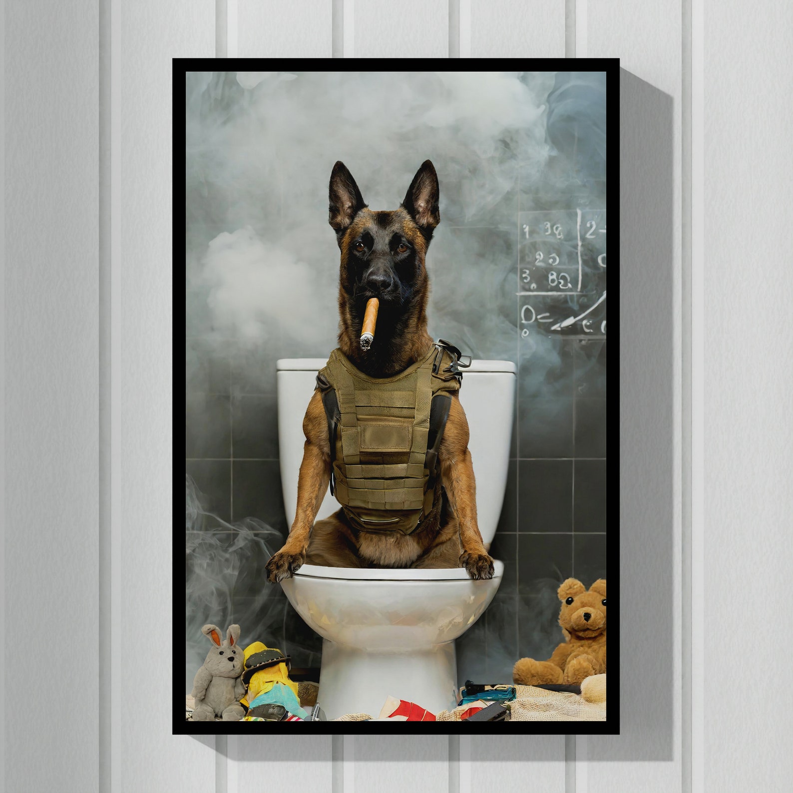 Belgian Malinois Wall Art K9 Police Officer Gifts for Dog Lovers Funny ...