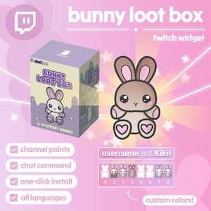 Bunny Loot Box Twitch Widget: Animated Streamer Asset