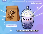 Cute Boba Twitch Widget | Animated Channel Point Redemption, Chat Command, or StreamElements Loyalty Store Reward | Cozy Streamer Assets