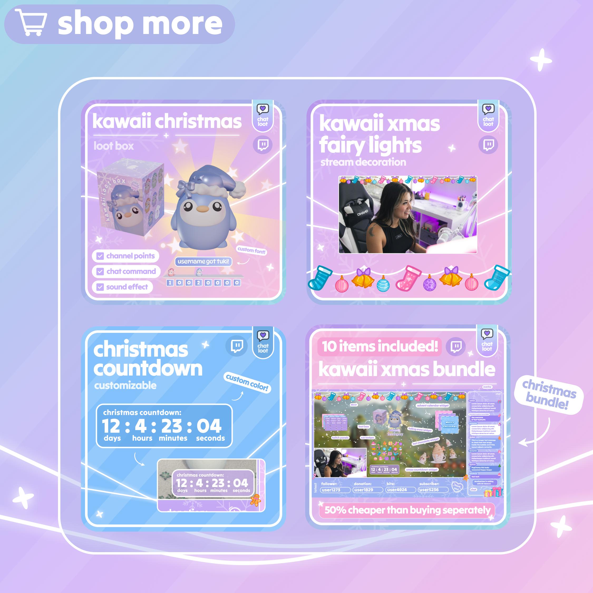 Kawaii Advent Calendar Twitch Widget: Animated Christmas Streamer ...