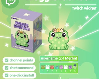 Animated Froggie Loot Box Twitch Widget: Streamer Channel Points Reward