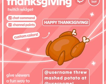 Thanksgiving Twitch Widget: Interactive Streamer Asset