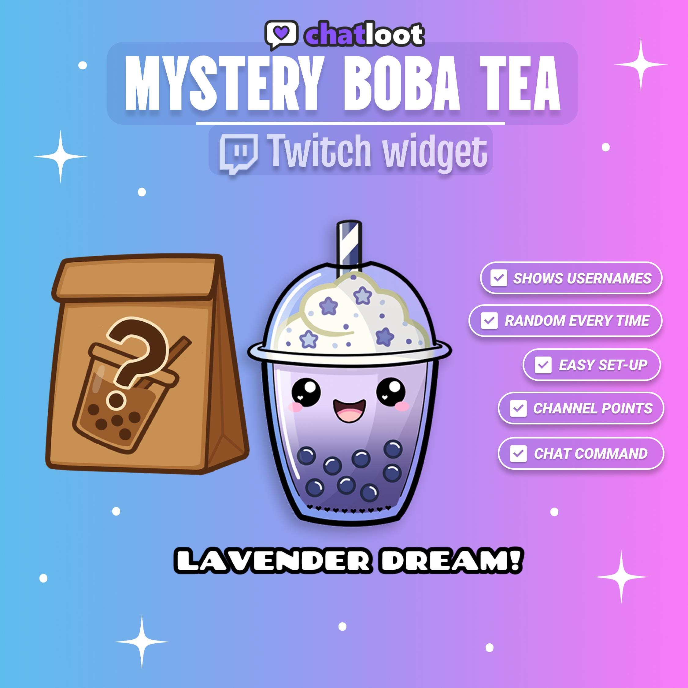 Cute Boba Twitch Widget | Animated Channel Point Redemption, Chat Command, or StreamElements Loyalty Store Reward | Cozy Streamer Assets