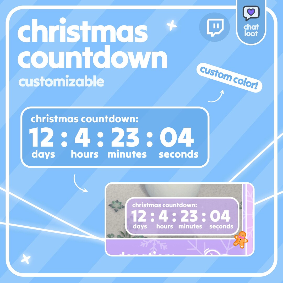 Countdown Asset Christmas Countdown Twitch Widget: Animated Streamer Asset - Etsy