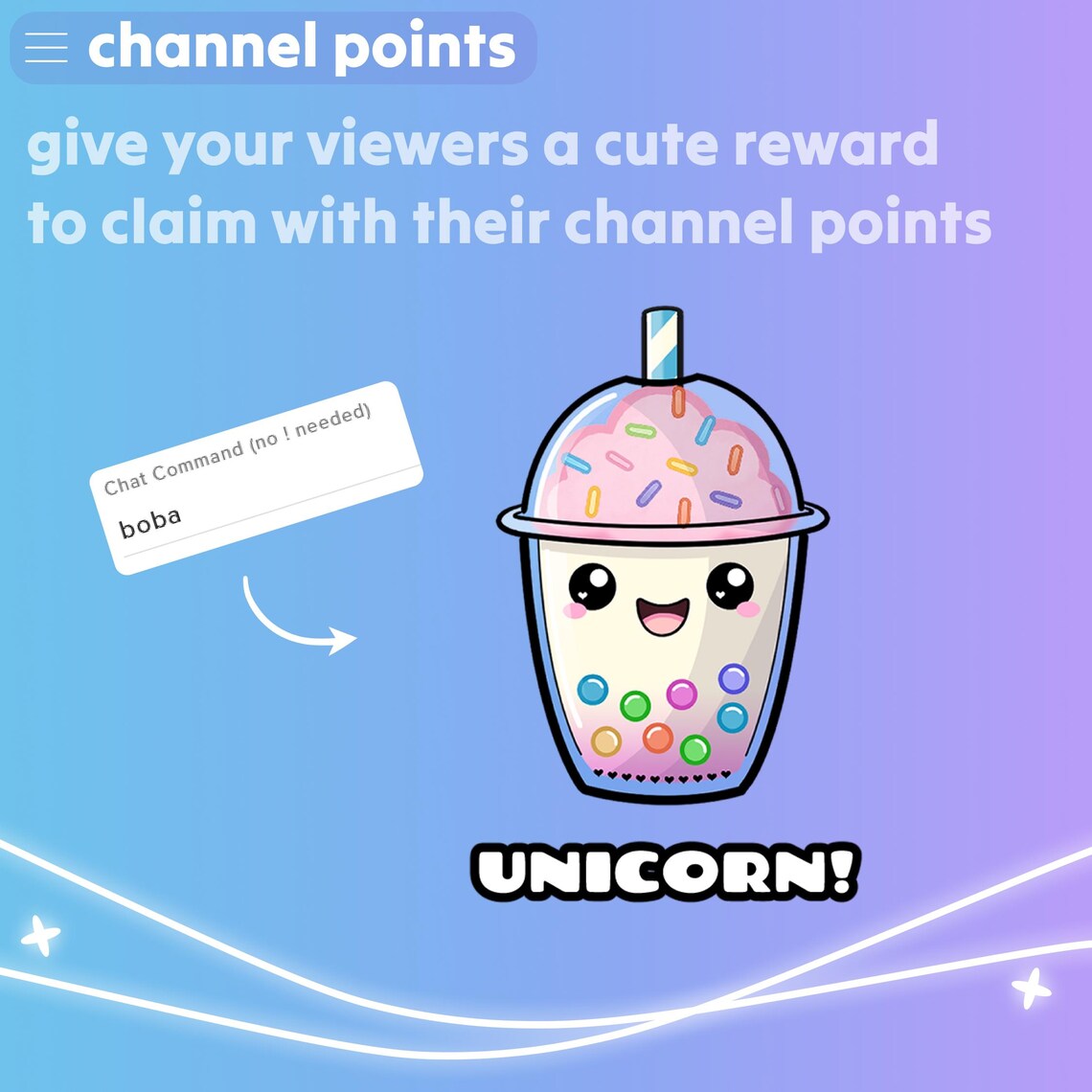 Cute Boba Twitch Widget | Animated Channel Point Redemption, Chat ...