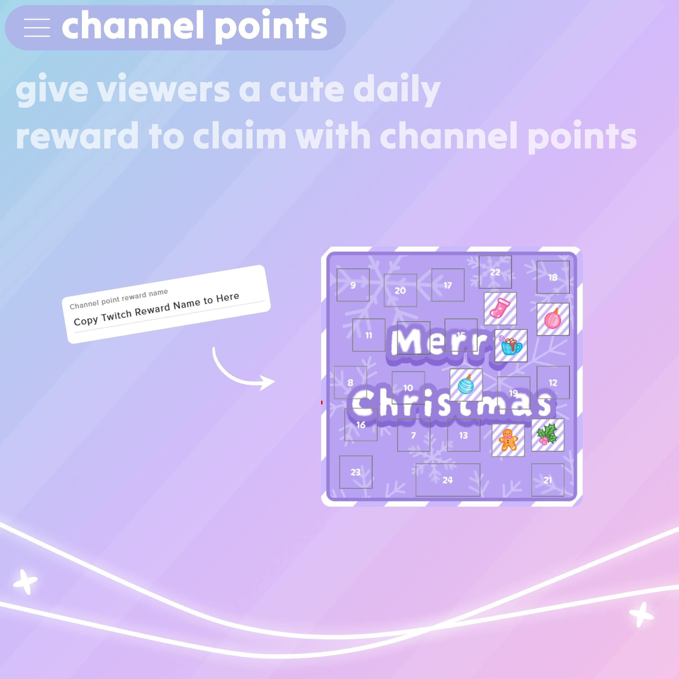 Kawaii Advent Calendar Twitch Widget: Animated Christmas Streamer ...