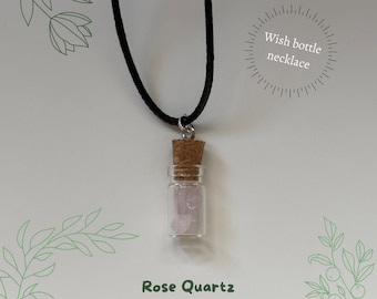 Crystal wish bottle necklace