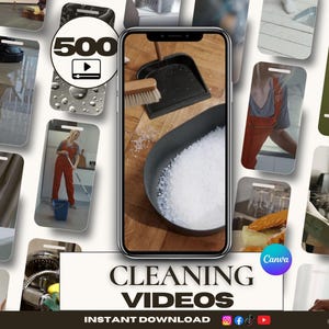 500 Housecleaner Faceless Videos | Cleaning Estimate & Proposal Templates for Cleaner Business | Friendly Cleaning 101 Canva | Housecleaner