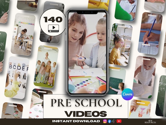 140+ Preschool Education Faceless Videos Canva | Kids Learning Educator Reels Instagram | Teacher Homeschool Social Media Posts Stories