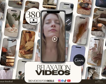 380 Relaxation Videos- Therapist Instagram Post- Mental Health Templates- Psychologist Social Media- Coach Therapy reels