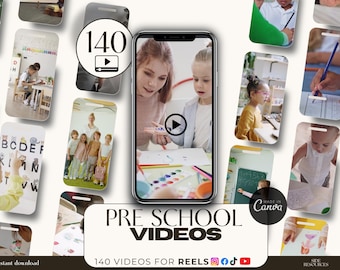 140 Preschool videos- Education Instagram Reels- education Social Media Templates- Teacher Marketing Content- Early childhood posts-learning