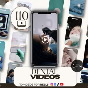 110 Dental videos- Dentists videos for reels- Dentistry Instagram Template- Odontologia doctor- Dentist Social Media- Dental Clinic Branding