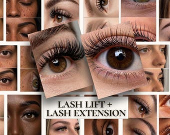 Lash Extensions & Lamination Instagram Templates — 240 Canva Posts Stories | Before and After | Classic Volume Hybrid | Lash Lift