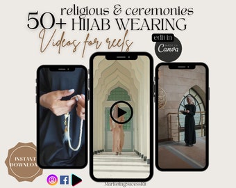 50 religious and ceremonies videos woman wearing hijab for Instagram reels, social ,videos on social networks, faceless reels, Islam