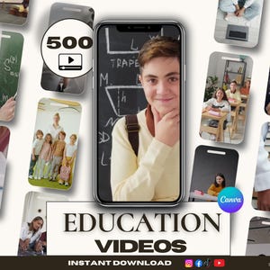 500+ Education Reels Canva Templates 2026 - Teacher Classroom Homeschool Study Tips Faceless TikTok Instagram Lesson Plan Video Pack