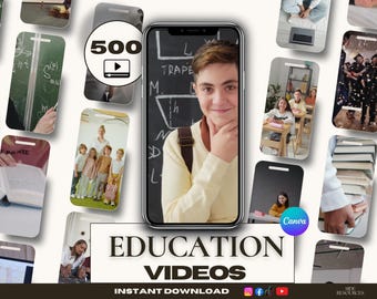 Meer dan 500 educatieve reels Canva-sjablonen | Tips voor thuisonderwijs en lesgeven | TikTok- en Instagram-video's zonder gezicht | Lesplanvideopakket | Docent