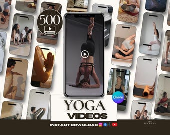 500 Yoga Faceless Videos | Yoga Chakra Energie & Yoga Teacher Insta Reels | Somatic Yoga Studio Coach Content Canva | Yoga Chakra Energie