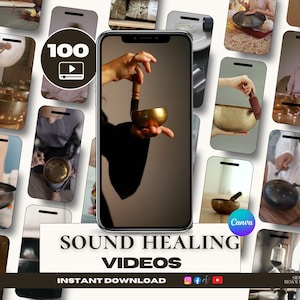 100 Sound Healing Video Templates | Holistic Reels & Wellness Canva Pack | Sound Healer Instagram | holistic reels