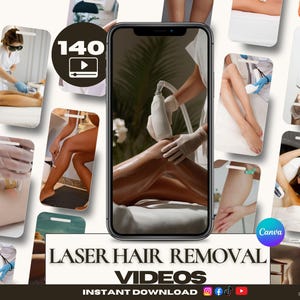 140 Laser Hair removal videos for Reels- Social Media Posts- laser hair removal social media- Hair Removal Content- Esthetician posts