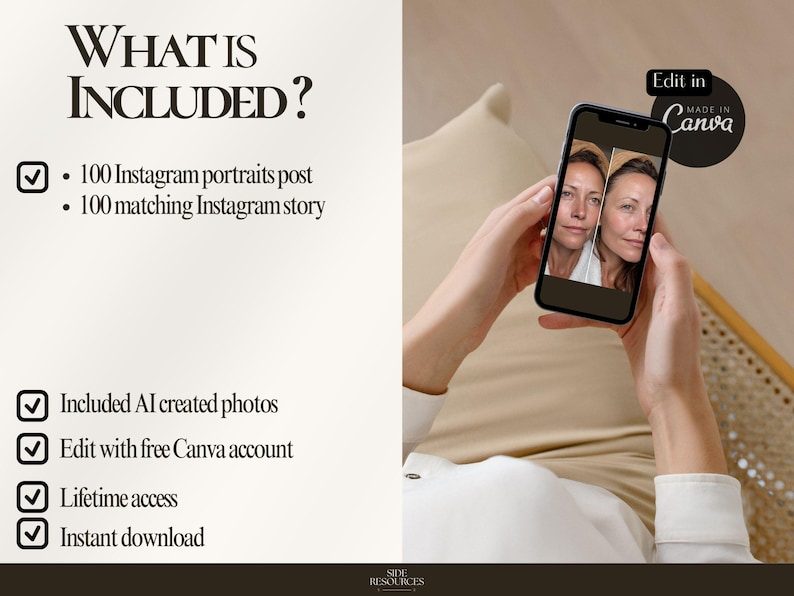 This kit gives skincare professionals a complete system for posting effective before/after results without spending hours designing. The matching post and story formats create strong visual consistency and support high retention across Instagram. Each template guides clients through treatment benefits and visible improvements, helping you build credibility and accelerate booking decisions. Ideal for clinics seeking streamlined content production.